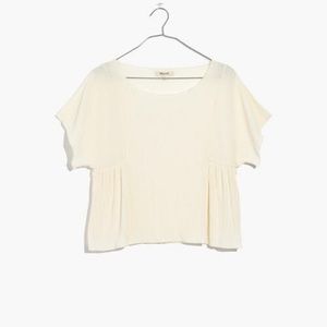 Madewell Pleated Short Sleeve Top